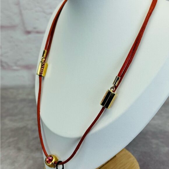 $625 Versace Unisex NWT Medusa Head Charm Cord Adjustable Necklace - Picture 5 of 9